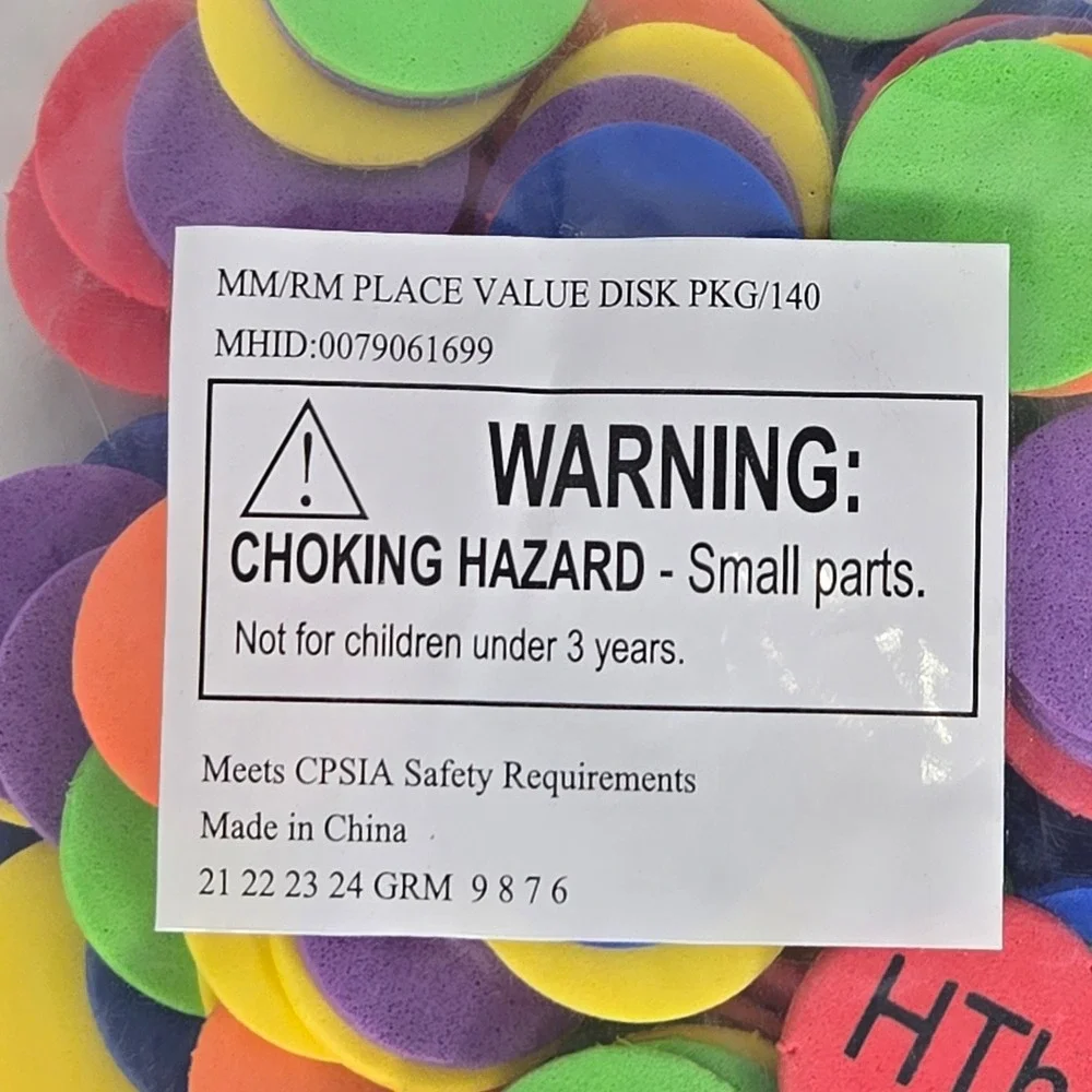 32 pkg MM/RM Place Value Disk‎ 140 Count Foam Math Manipulatives MHID 0079061699